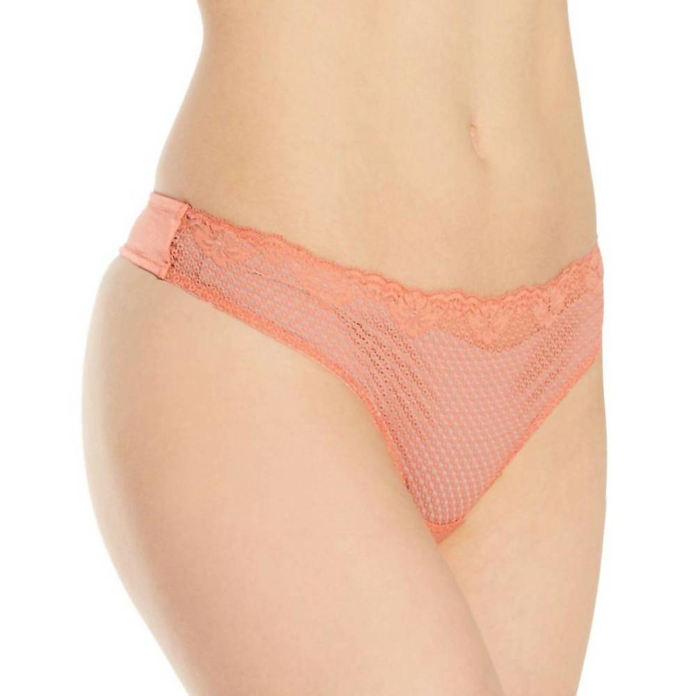 NEW TIMPA LINGERIE duet lace low rise thong in coral